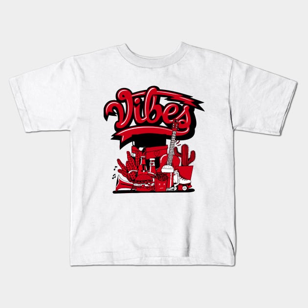 Good vibe Chile Red Sneaker Art Kids T-Shirt by funandgames